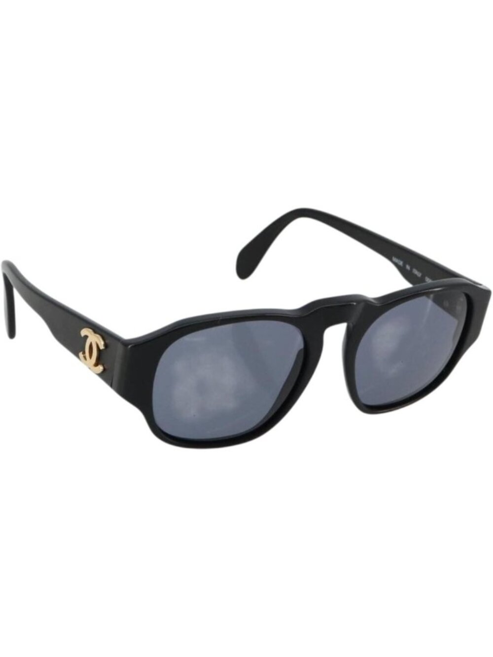 CHANEL COCO Mark Sunglasses plastic Black CC